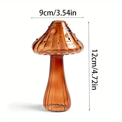 Colourful Mushroom Vase Creative Hydroponic Transparent Glass Aromatherapy Vase Living Room Dining Room Desktop Art Decoration