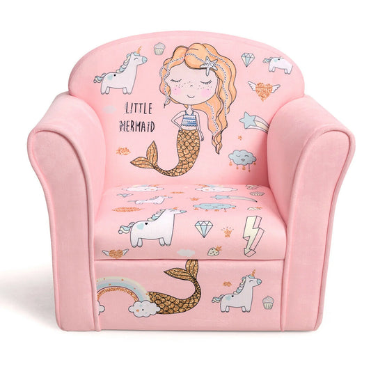 Kids Mermaid Sofa Children Armrest Couch Upholstered Chair Toddler Furniture