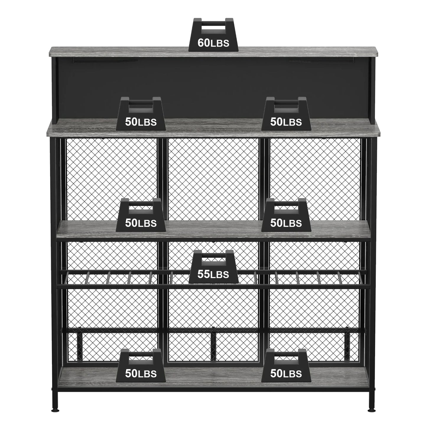 Home Bar Unit Mini Bar Liquor Bar Table with Storage and Footrest