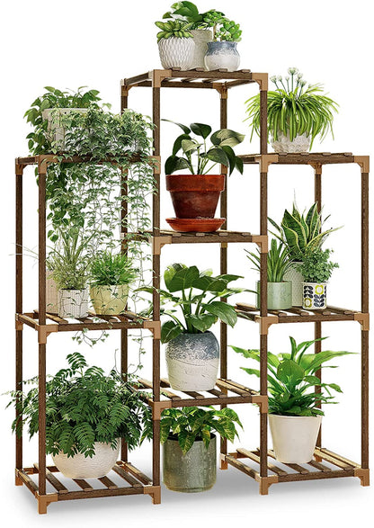 Plant Stand Indoor Plant Stands Wood Outdoor Tiered Plant Shelf for Multiple Plants, Ladder Plant Holder