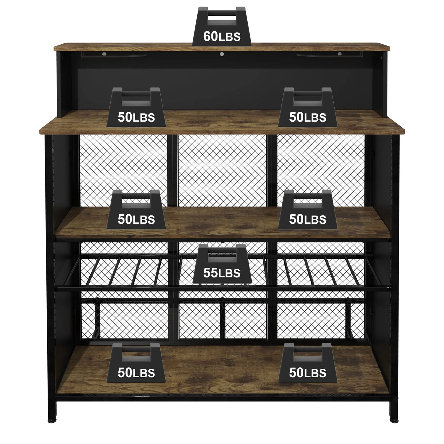 Home Bar Unit Mini Bar Liquor Bar Table with Storage and Footrest